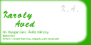 karoly aved business card